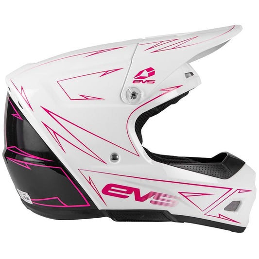 EVS T3 Pinner Helmet 50-50 White/Pink/Black Youth - Large