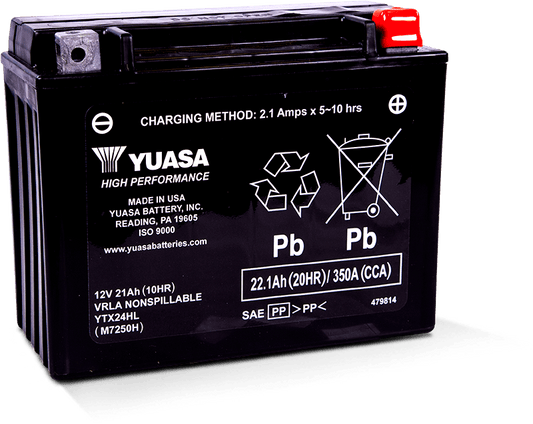 Yuasa YTX24HL Maintenance Free AGM 12 Volt Battery