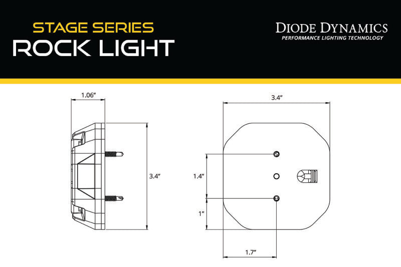 Diode Dynamics Stage Series Rock Light Surface Mount Adapter Kit (one)