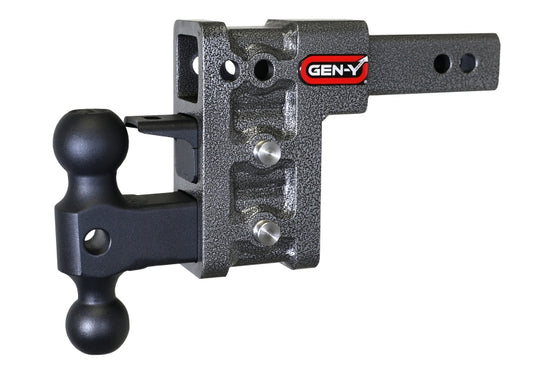 Gen-Y Mega Duty 2in Shank 5in Drop 1500lb TW 10K Hitch w/GH-031 Dual-Ball/GH-032 Pintle Lock
