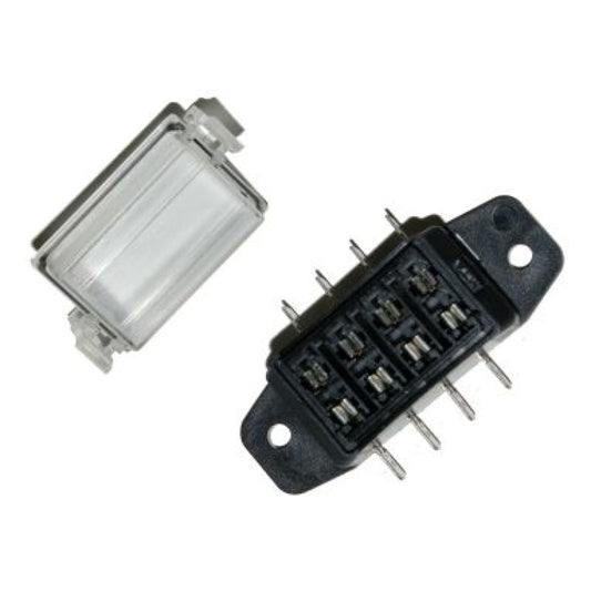 NAMZ ATO 4-Way Fuse Block (Water Tight Clear Cover - 1/4in. Male Disconnects)