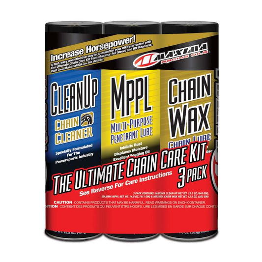 Maxima Chain Wax Ultimate Chain Care Combo Kit 3-Pack Aerosol