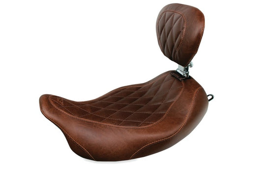 Mustang 97-07 Harley Rd King,06-07 Str Glide,00-05 Eagle Wide Tripper Solo Seat - Brown