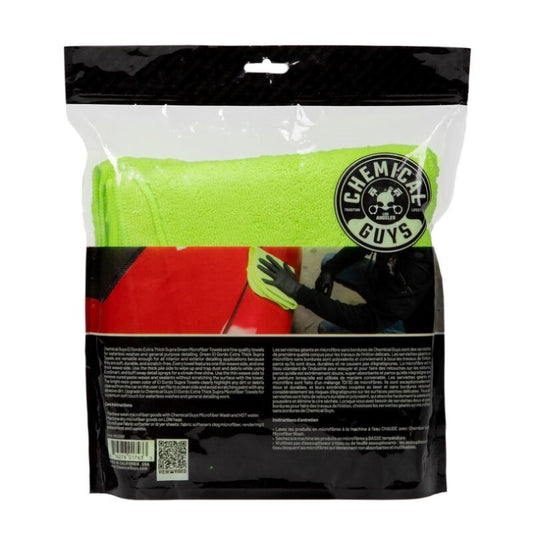 Chemical Guys El Gordo Thick Microfiber Towel - 16.5in x 16.5in - Green - 3 Pack