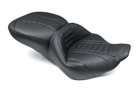 Mustang 97-07 Harley Rd King,06-07 Str Glide,00-05 Eagle Touring 1PC Seat Deluxe - Black