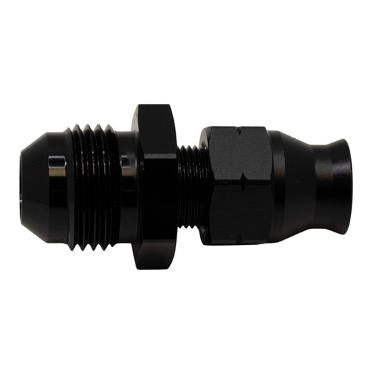 DeatschWerks 8AN Male Flare to 5/16in Hardline Compression Adapter - Anodized Matte Black