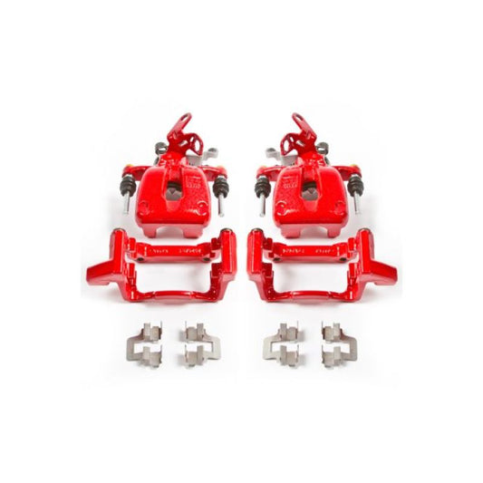 Power Stop 08-09 Audi A3 Rear Red Calipers w/Brackets - Pair