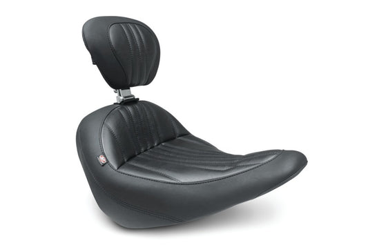 Mustang 18-21 Harley Low Rider, Sport Glide Standard Touring Solo Seat w/Driver Backrest - Black