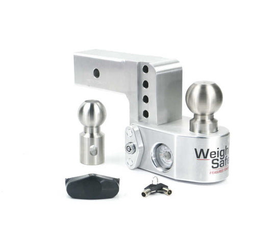 Weigh Safe 4in Drop Hitch w/Built-in Scale & 2.5in Shank (10K/18.5K GTWR) - Aluminum