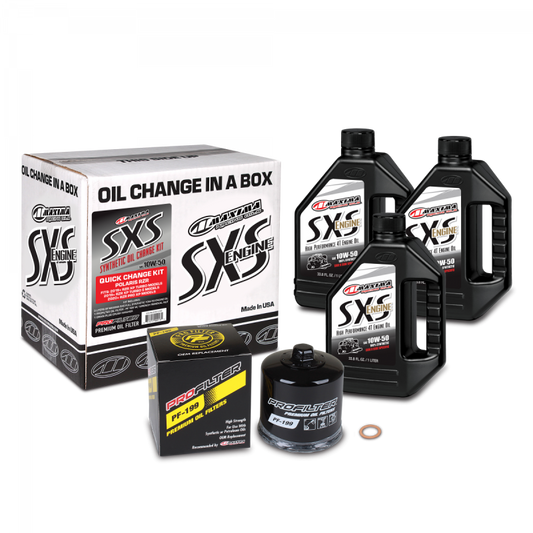 Maxima SxS Quick Change Kit 10W-50 Synthetic w/ Black Filter