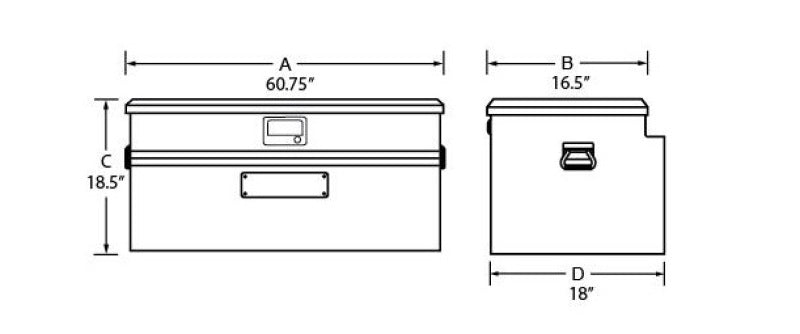 Tradesman Aluminum Flush Mount Truck Tool Box Full/Slim Line (60in.) - Black