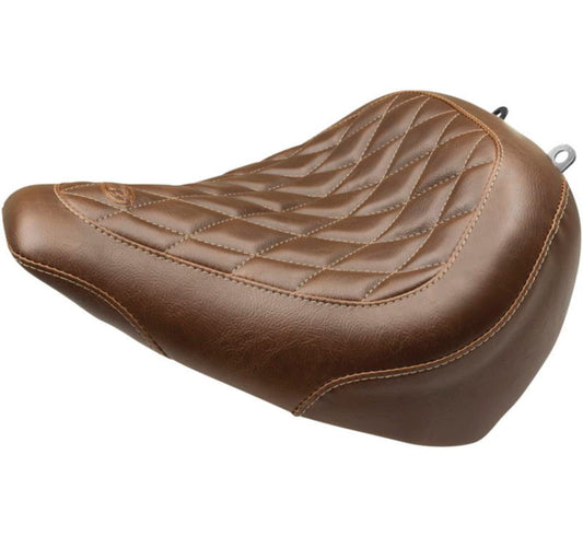 Mustang Harley Breakout Wide Tripper Solo Seat Diamond Stitch - Brown