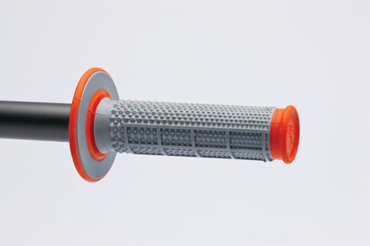Renthal MX Dual Compound Grips Tapered 1/2 Waffle - Grey/ Orange