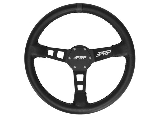 PRP Deep Dish Leather Steering Wheel- Black