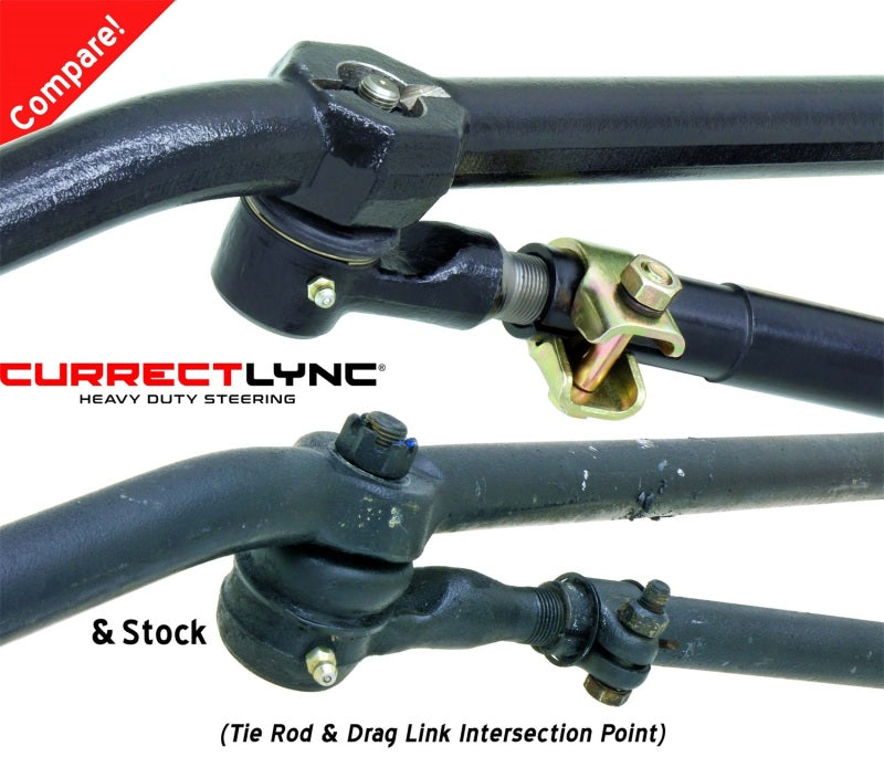 RockJock TJ/LJ/XJ/MJ Currectlync Steering System Bolt-On w/ 1 1/4in Dia. Tie Rod/Forged Drag Link
