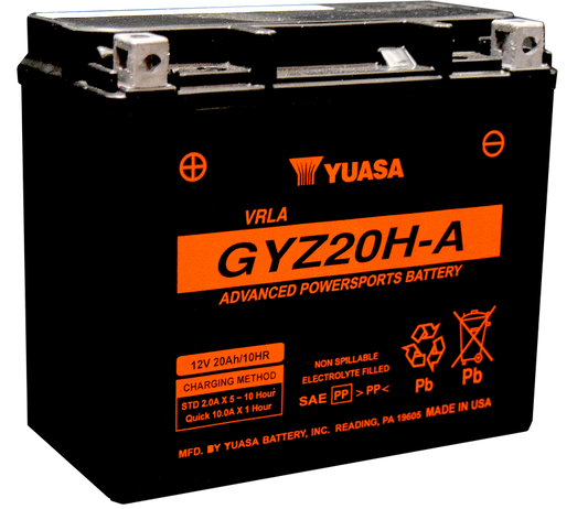 Yuasa GYZ20HA High Performance Maintenance Free AGM 12 Volt Battery