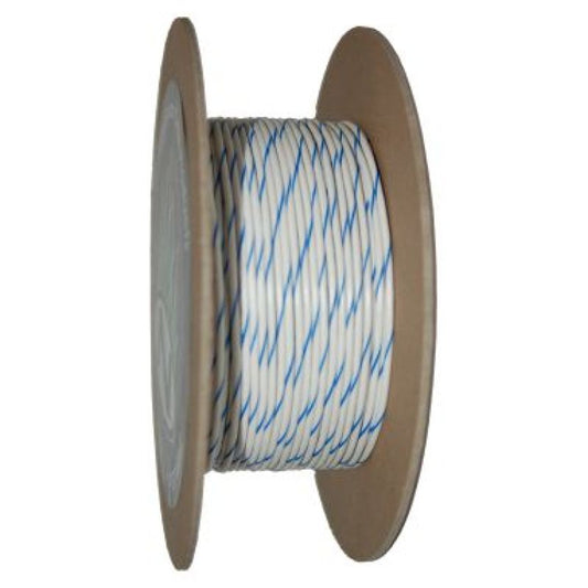 NAMZ OEM Color Primary Wire 100ft. Spool 18g - White/Blue Stripe