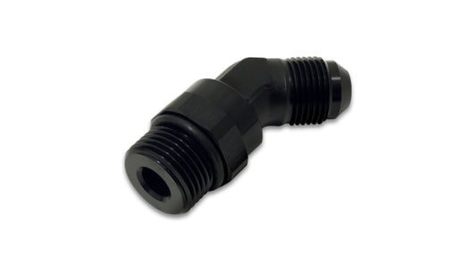 Vibrant -10AN Male to Male -8AN Straight Cut 45 Degree Adapter Fitting - Anodized Black