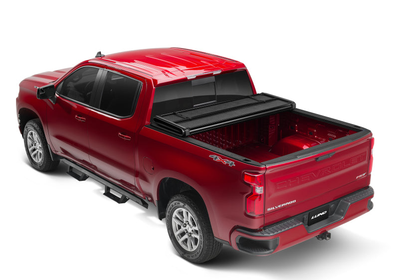 Lund 15-17 Chevy Colorado Fleetside (6ft. Bed) Hard Fold Tonneau Cover - Black