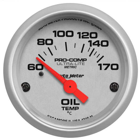 Autometer Ultra-Lite 52mm 60-170 Deg C Electronic Oil Temperature Gauge