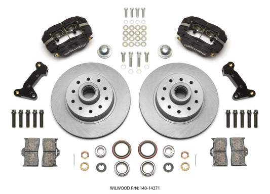 Wilwood Forged Dynalite Front Kit 11.03in 1 PC Rotor&Hub 74-80 Pinto/Mustang II Disc Spindle only