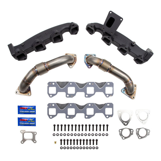 Wehrli 17-24 Chevrolet Duramax Billet Exhaust Manifold & Stainless Up Pipe Kit w/ Gaskets & Hardware