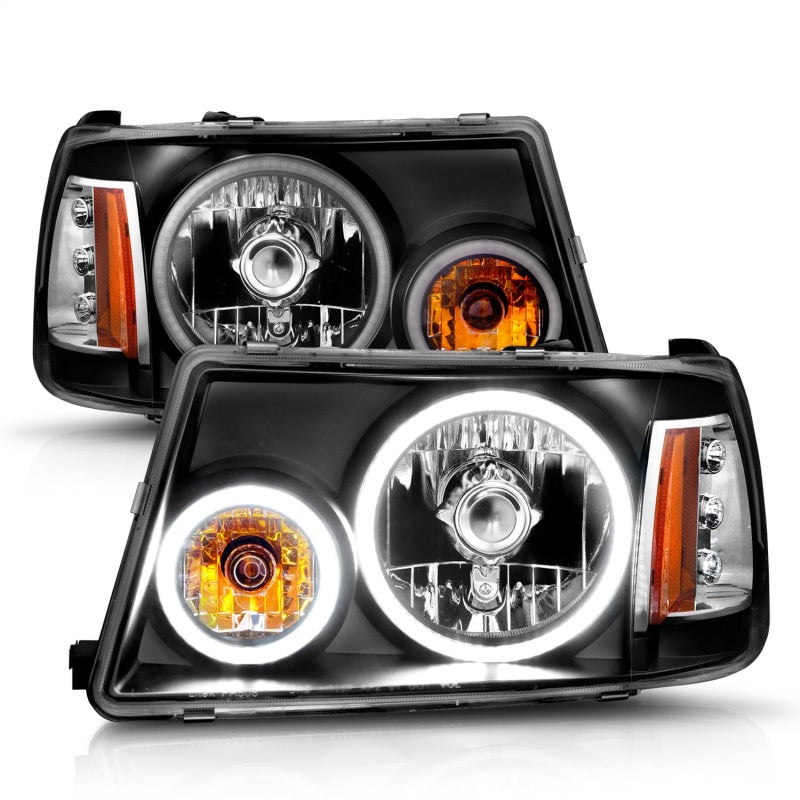 ANZO 2001-2011 Ford Ranger Projector Headlights w/ Halo Black (CCFL) 1 pc