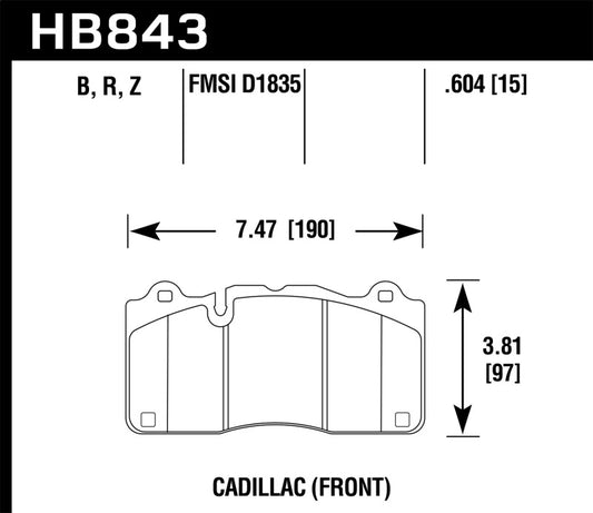 Hawk 2016 Cadillac CTS DTC-60 Race Front Brake Pads