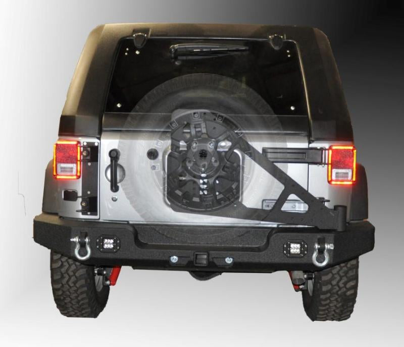 DV8 Offroad 07-18 Jeep Wrangler JK Full Length Rear Bumper w/ Light Holes