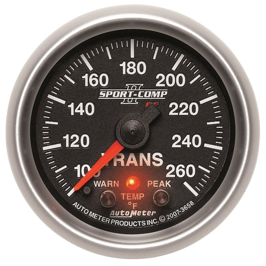 Autometer Elite 52.4mm 100-260F Transmission Temprature Peak & Warn w/ Electronic Control Gauge
