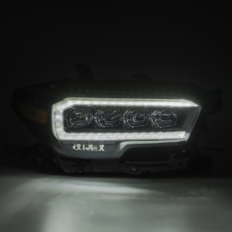 AlphaRex 16-20 Toyota Tacoma NOVA LED Projector Headlights Plank Style Black w/Activation Light