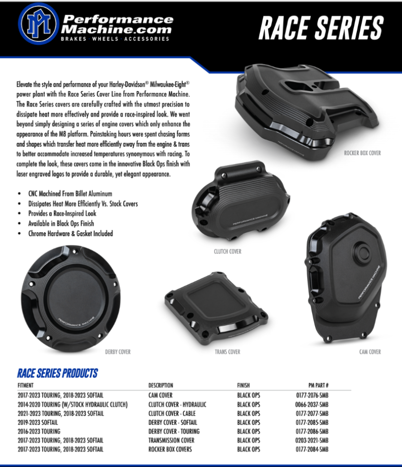 Performance Machine Race Series Trans Cover - Black Ops