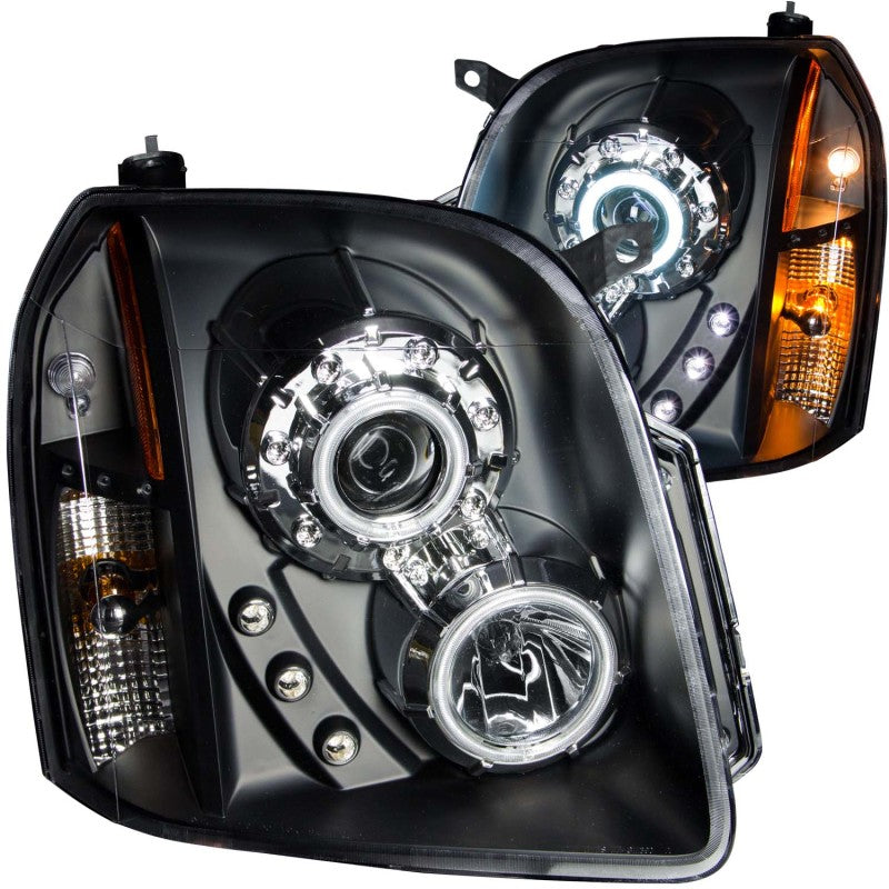 ANZO 2007-2014 Gmc Yukon Projector Headlights w/ Halo Black (CCFL)