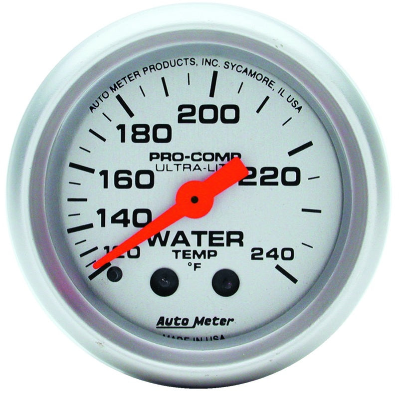 Autometer Ultra-Lite 52mm 120-240 Deg F Mechanical Water Temp Gauge